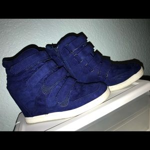 Blue Wedge Sneaker